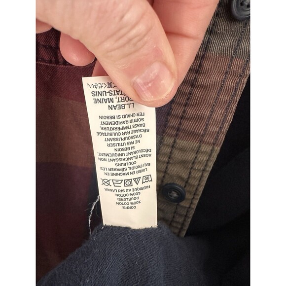 Vintage LL Bean Mens canvas Flannel Plaid Lined Barn Chore Shirt Jacket Sz XLT - Picture 7 of 13